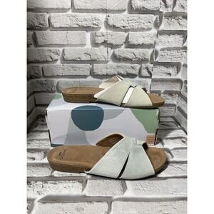 Earth Origins Suede Slide Sandals Lexi Seafoam Multi Women's Size 11W